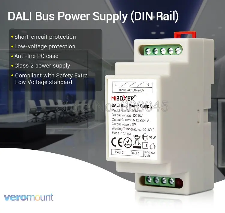 MiBOXER DC12-24V DL5 DALI контроллер IEC62386 сигнал 180 Вт/12 в 360 Вт/24 В 5 в 1 Затемнение/RGB/RGBW/RGBWW/CCT светодиодные полосы контроллер