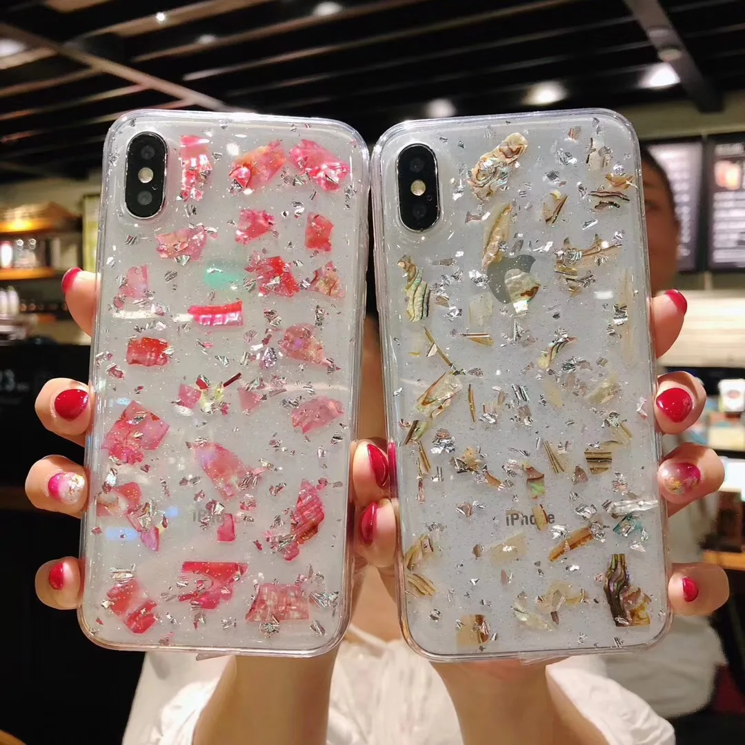 Glitter Phone Case For iPhone 7 8 Plus Dream Shell Pattern Cases X 6 6S Soft TPU Silicone Back Cover |