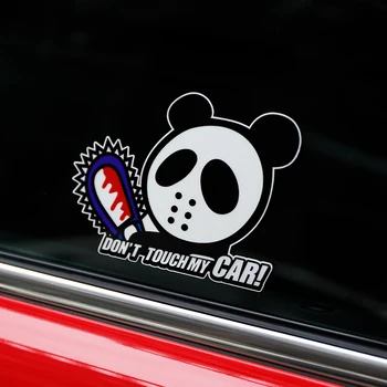 

ETIE Personality Reflective Car Stickers Warning Decals don"t touch my car Funny Car Sticker PVC Decal Black/Silver 12*9cm