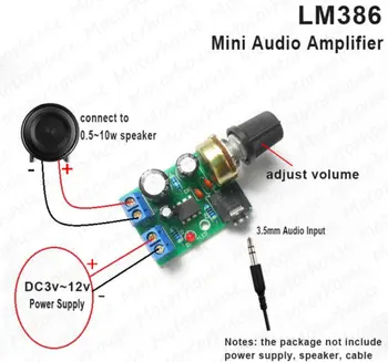 

LM386 Audio HIFI Power Amplifier Board DC 3V ~ 12V 5v Mini AMP Module 3.5mm jack