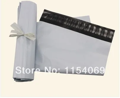 

100Pcs/lot 25x30+4cm White Poly Self-seal Mailbags Plastic Courier Destructive Poly Mailing Plastic Bags Express Mail Bag