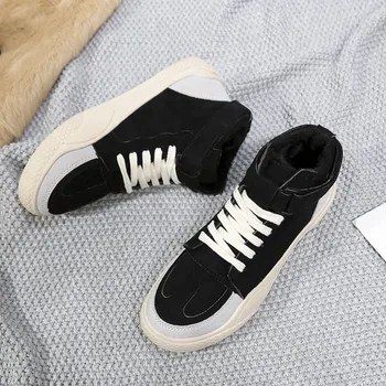 

Aleafalling Women Winter Boots Nubuck Outdoor Warm Shoes Lace Up Short Plush College Girls' Sneakers Boots Women Shoes AWBT216