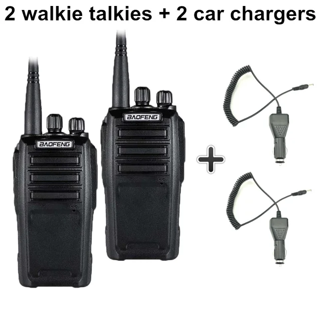 2pcs Baofeng UV-6 Walkie Talkie 8w 2000mAh 128 CH UHF VHF Dual Band Two Way Radio Woki Toki 10 KM Police Equipment Radio Amador Add 2 car chargers