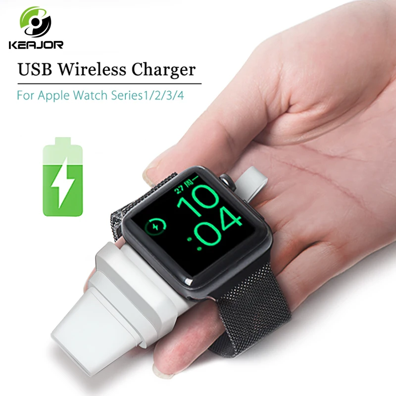 

Keajor Portable Wireless Charger For iWatch 1 2 3 4 Magnetic wireless Charger Dock Station USB Charger Cable For Apple Watch