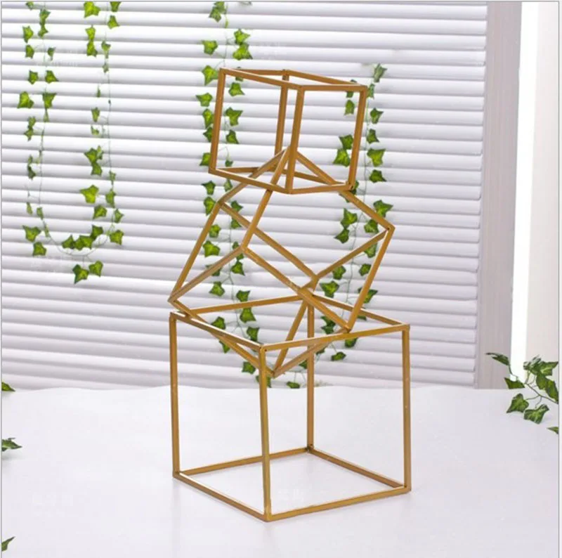 Flone Artificial Creative Hexagonal Wedding Background Layout T Station Road Lead Flowers Props Iron Art Scene Design Decoration (38)