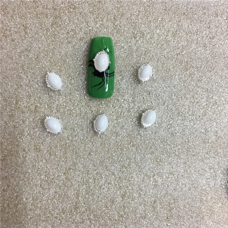 

10 Pcs/bag Nail Alloy Jewelry Silver Diamond Bow Shining 3D Nail Art Decoration 2017 New Style Decoracao Acessorios Joias NO.47