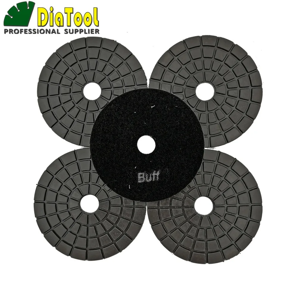 DIATOOL 5pcs Black Buff Professional polishing pads resin bond Diamond