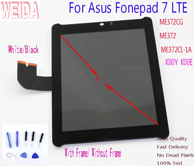 WEIDA 7 ''для Asus Fonepad 7 LTE ME372CG ME372 K00E ME372CL-1A K00Y сенсорный ЖК-экран в сборе с рамкой с инструментом 5470L FPC-1