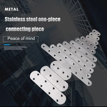 

10 Pcs Stainless Steel Flat Straight Brace Brackets Mending Repair Plates Fixing Connector ALI88