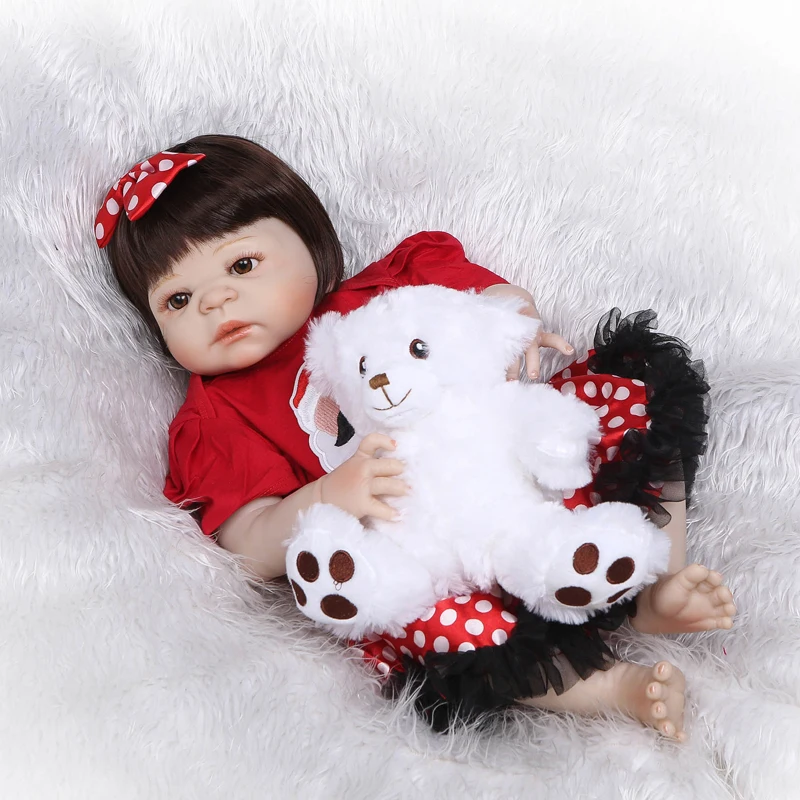 

Original 55cm Full Silicone Reborn Baby Doll Vinyl Newborn Princess Toddler Babies Child Growth Partner Girl Bonecas Alive Bebe