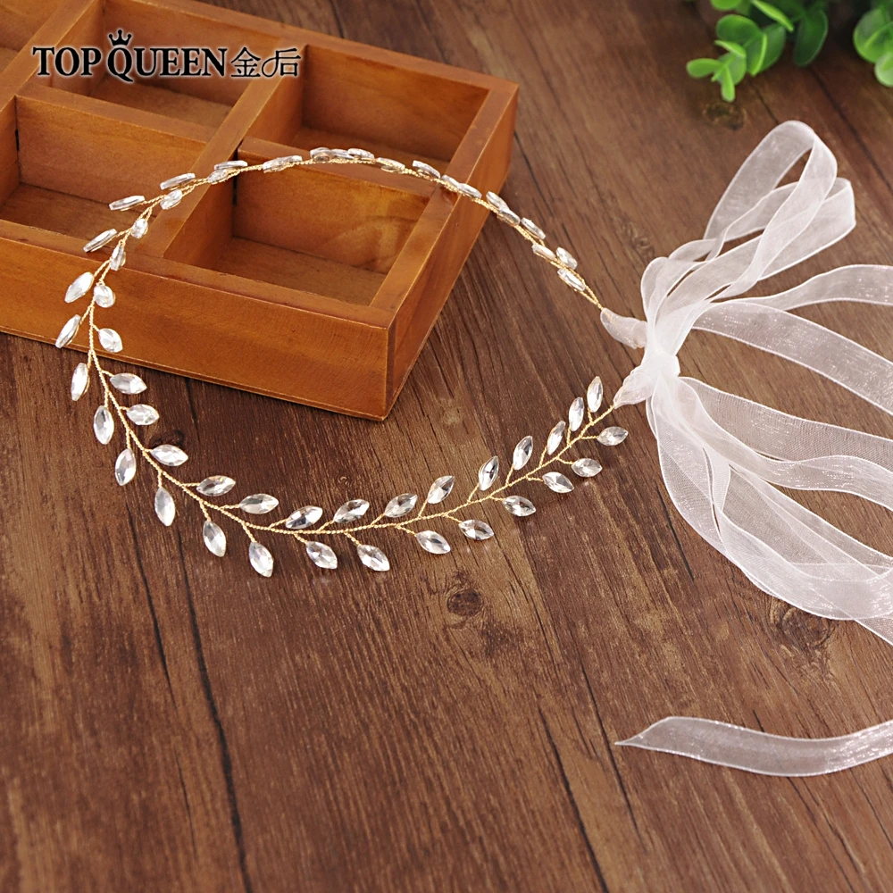 TOPQUEEN SH48-G кристалл и горный хрусталь свадебный пояс-кушак для невесты Свадебные аксессуары тонкие ремни для ночного платья золотой пояс