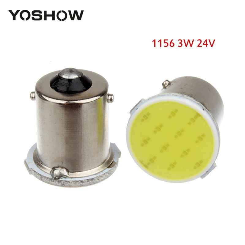YOSHOW 100pcs S25 COB 3W Bulb Led Light P21W 12SMD LED Auto Car Brake Tail Turn Signal Reverse Parking Backup Lamp | Автомобили и