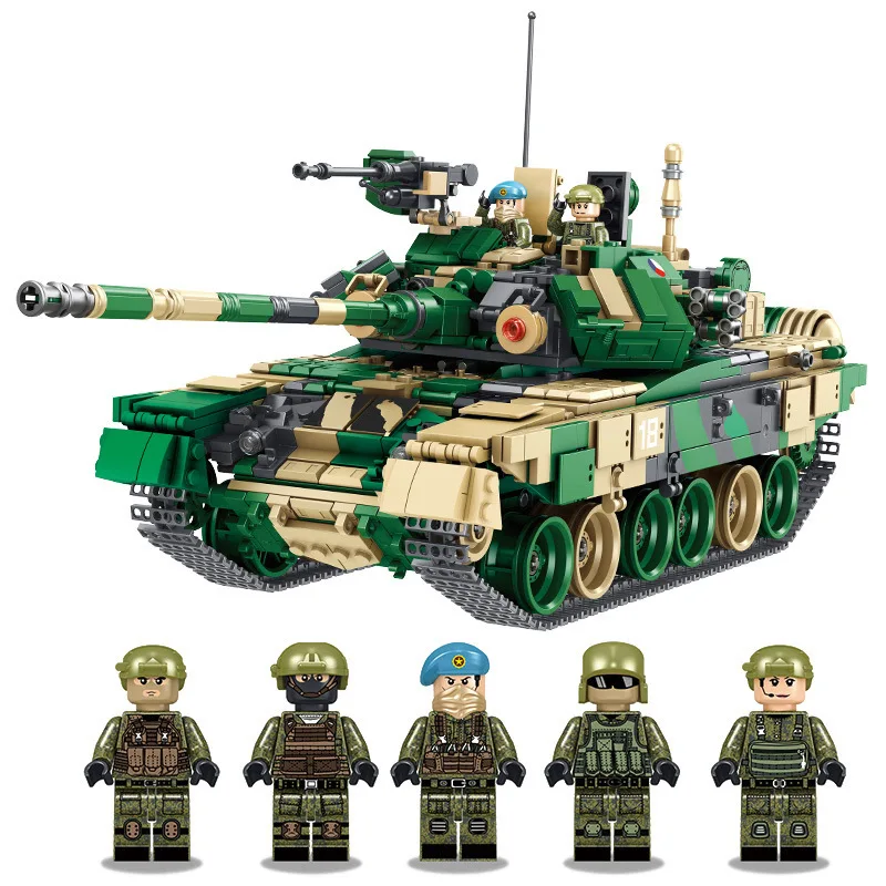 

1773pcs Diy Building Blocks Military T-90 Main Battle Tanks with SWAT Model Compatible with Legoingly Toys for Children Gift