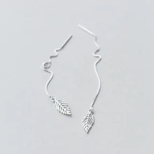 XIYANIKE Модные Листья тонкие маленькие свежие серьги с кисточкой для женщин Стерлинговое Серебро-ювелирные изделия Oorbellen Pendientes De Aro VES6645