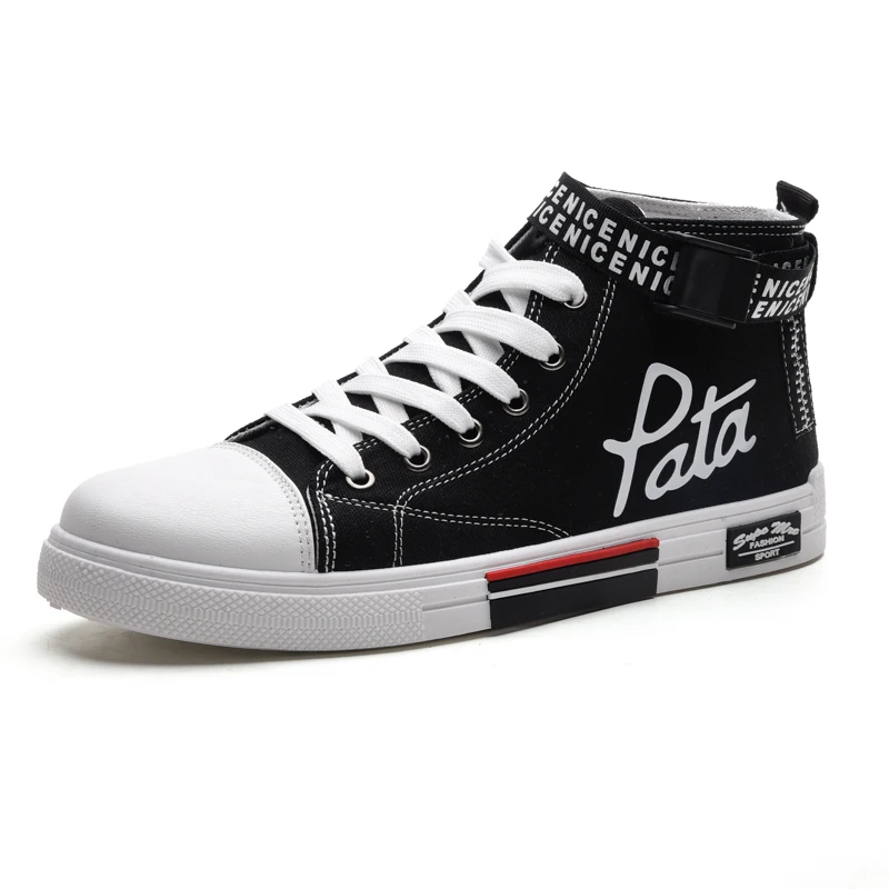 

BIGFRISE Fashion Men's Canvas Shoes Light Comfortable High Top Flats Shoes Men Sneakers Outdoor Non-slip Casual Shoes Zapatos 44