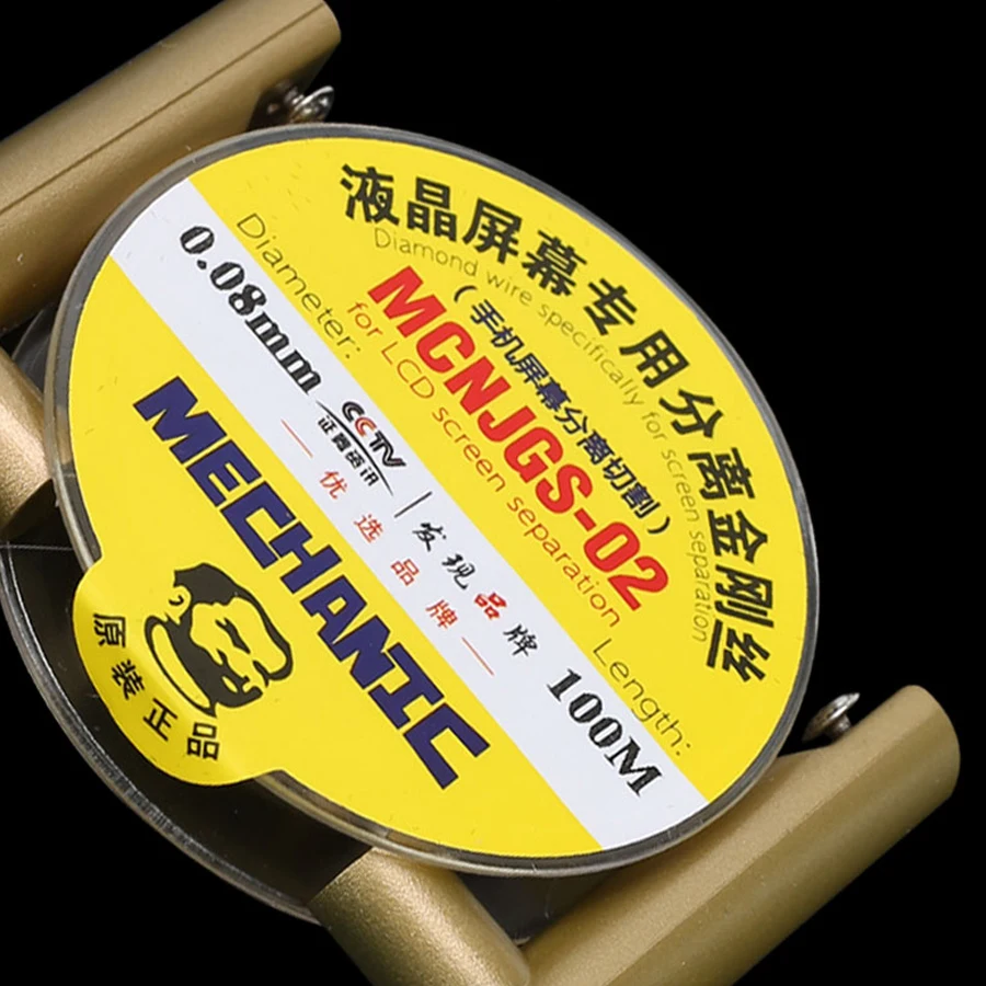 

MECHANIC 0.08/0.06/0.1mm 100M Diamond Molybdenum Wire Cutting line with Wire tool Handle for Iphone Samsung Huawei LCD Screen