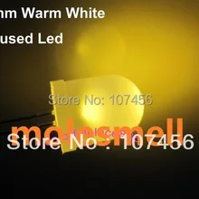 100 шт Белый 10 мм Рассеянный теплый белый 1200mcd лампа сверхъяркая светодиодный 10 мм светоизлучающий диод