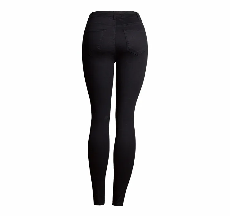 JYConline, черные обтягивающие джинсы с боковым отверстием, для женщин, плюс размер, узкие джинсы с высокой талией для женщин, с металлическими Люверсами, с отверстиями, длинные джинсы, брюки
