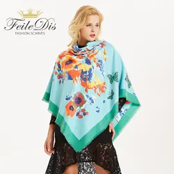 [FEILEDIS] высокого качества кашемировые шарфы с кисточкой леди Весна Зима длинный шарф высокого качества Женский платок 130*130 см AS116