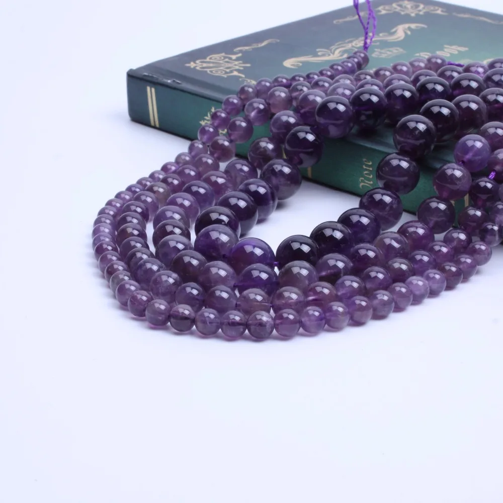 

Natural Purple stone Beads 4/6/8/10/12mm 15'' For Jewelry Making Supplies DIY Round Loose Bead Wholesale Handmade material