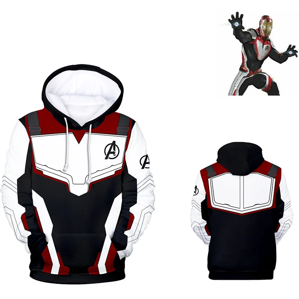 

Avengers Endgame Quantum Realm 3D Print Hoodies Sweatshirt Superhero Captain America Iron Man Jacket Tony Stark Hoodie Costumes
