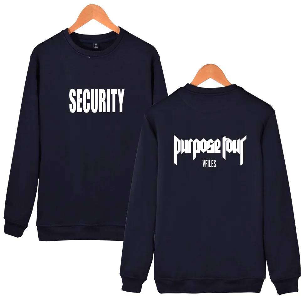 LUCKYFRIDAYF Justin Bieber SECURTITY hoodies Mens /Womens sweatshirt out wear for winter and autummn Black XXXXL Plus Size
