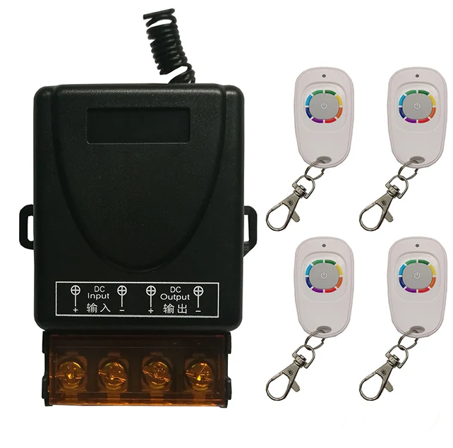 

Wireless RF Remote Control Light Switch 30A Relay Output Radio DC12V 24V 36V 48V 1 CH Channel 1CH Receiver Module +Transmitter