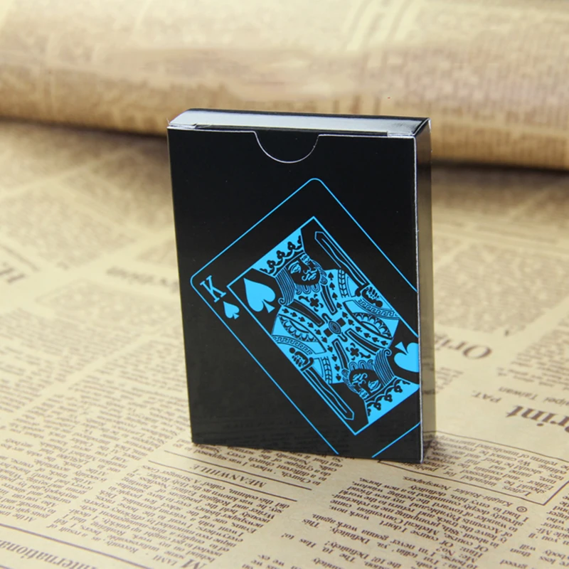 54pcs/deck black waterproof plastic pvc playing cards deck set magic tricks props poker cards magic props Creative Gift 81303