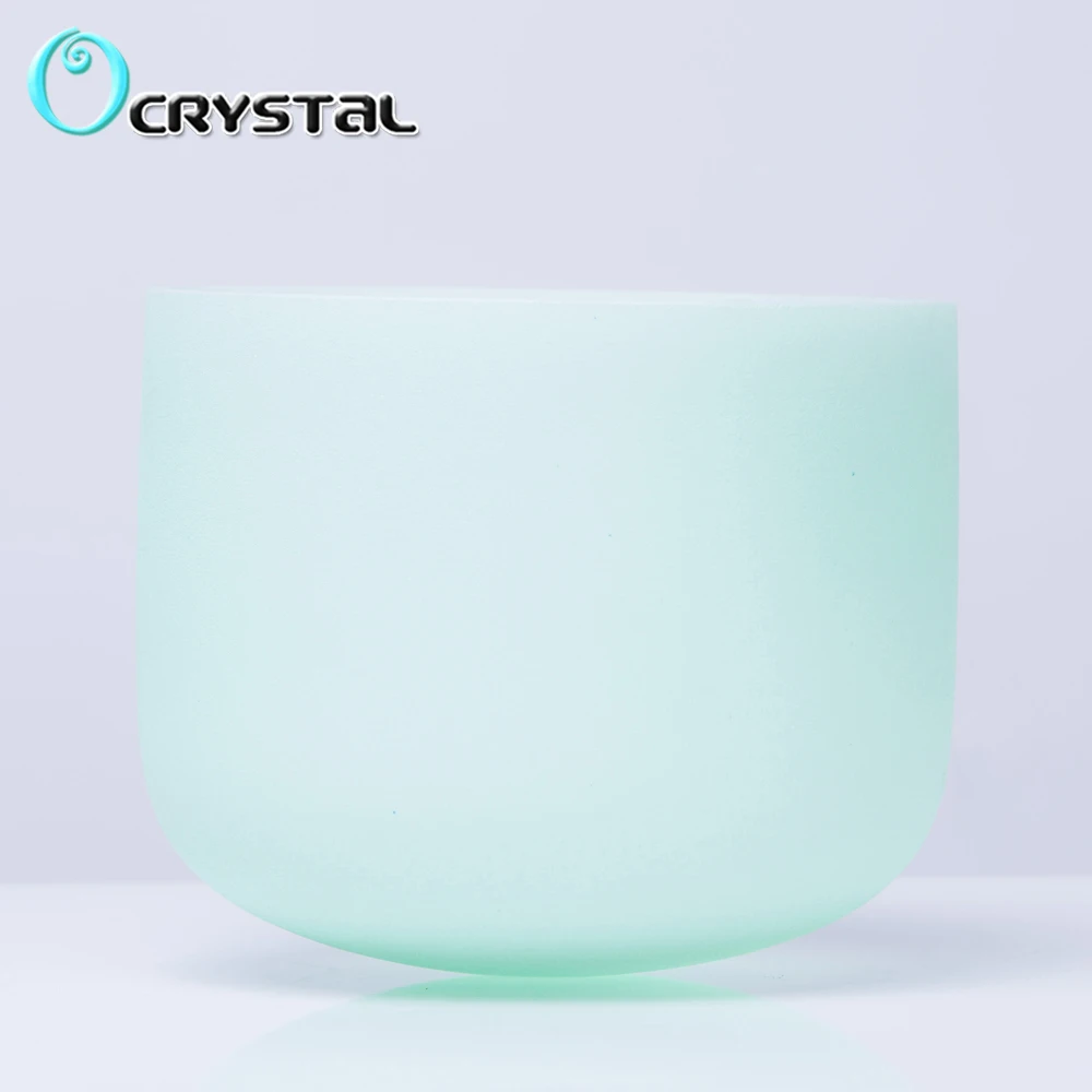 Hot Sale 8 Inch Mint Green Color C D E F G A B Meditation Frosted Quartz Crystal Singing Bowl