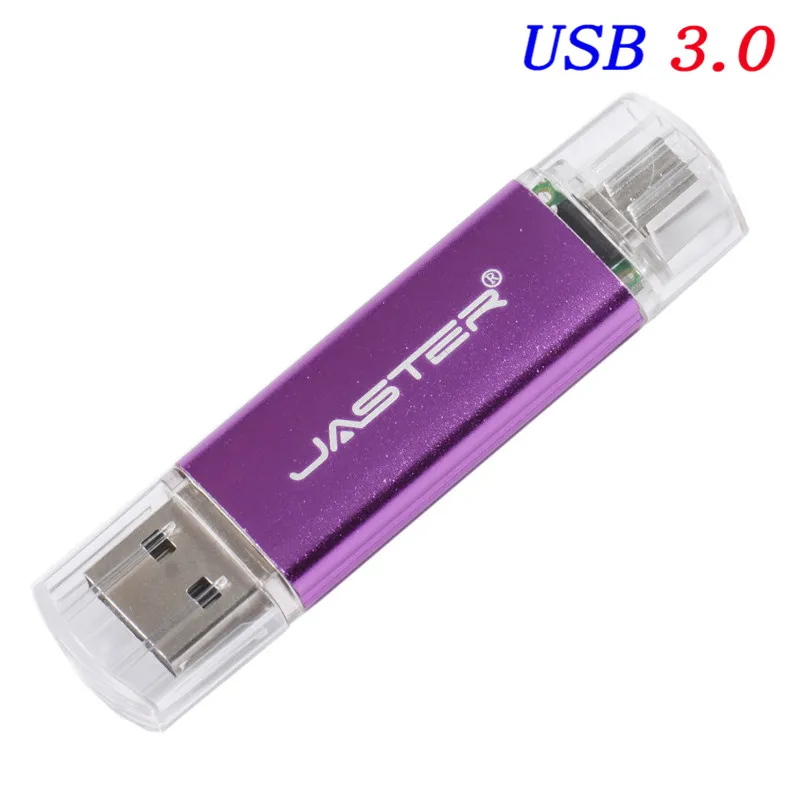 JASTER Высокоскоростной USB 3,0 OTG USB флэш-накопитель для смартфонов/планшетов/ПК Пользовательский логотип ручка-накопитель USB флешка U диск внешний накопитель - Цвет: Purple