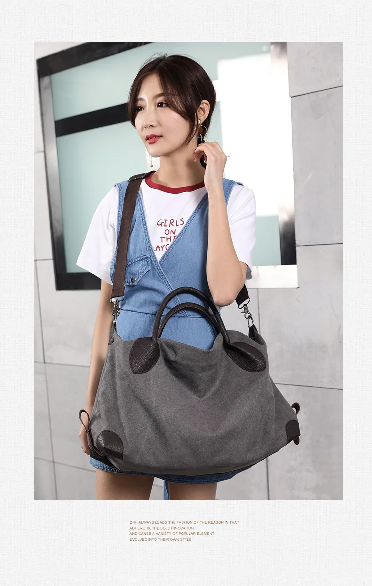 Корейская женская повседневная сумка Мода Большая емкость дамы сумочку холст новые износостойкие сумки через плечо