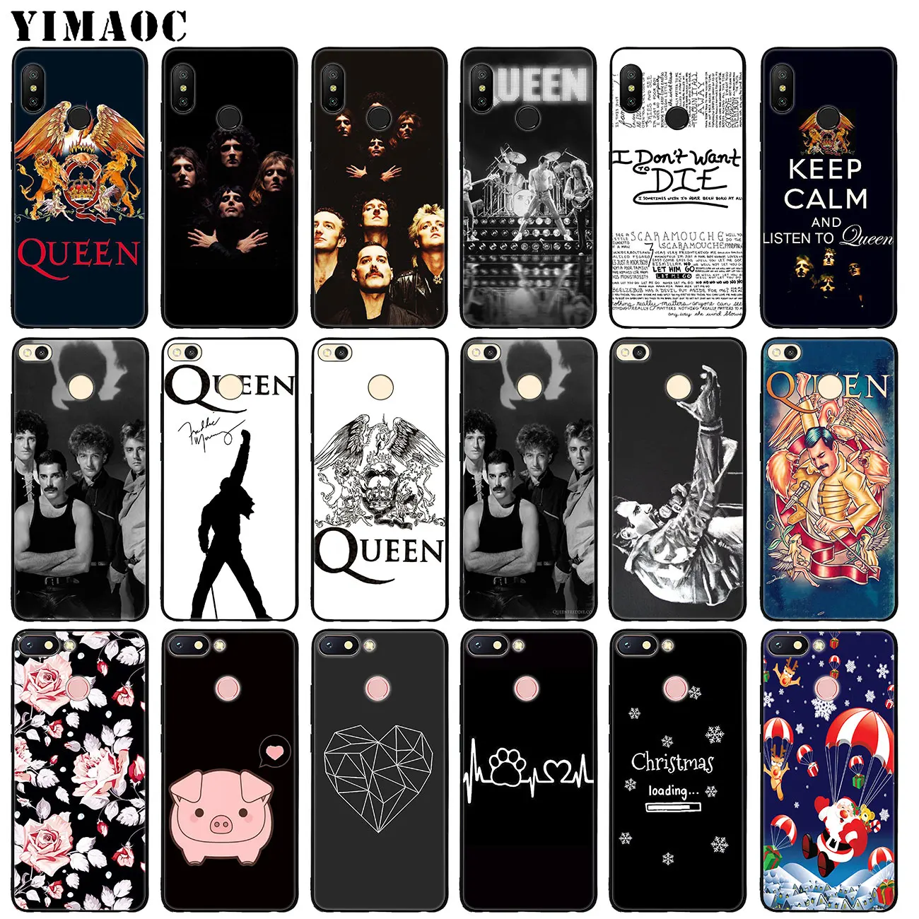 

YIMAOC Queen Rock Group Soft Silicone Phone Case for Xiaomi Mi 9 8 A2 Lite A1 6 pocophone f1 MAX 3 Black mi9 mi8 mia2