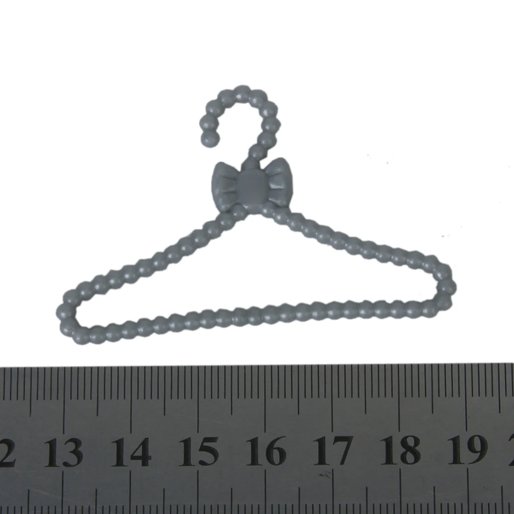 Doll Cute Plastic Clothes Hanger Rack Coat Hanging Dollhouse Wardrobe accessory FOR  size dolls Pack of 12 Pcs