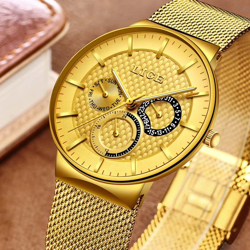 

LIGE Mens Watches Top Brand Luxury Quartz Business Watch Men Steel Strap Casual Date Waterproof Sports Watches Relogio Masculino