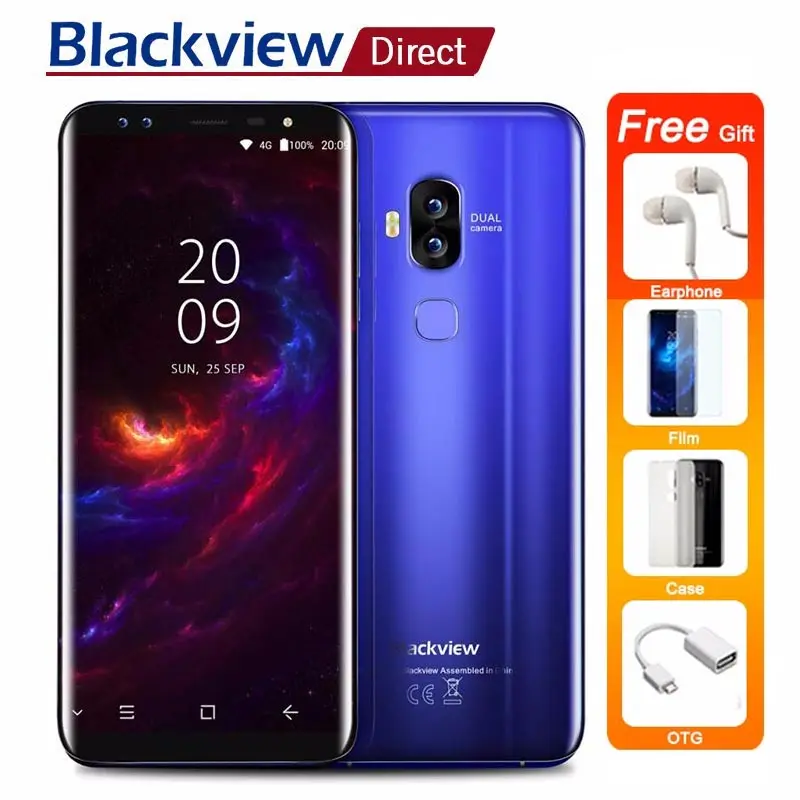 Blackview S8 смартфон 5 7 &quot18:9 соотношение сторон 4G 6 mt6750t восемь ядер 4 камеры 2*(13 м + 0 3 м)