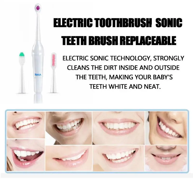 Электрическая зубная щетка электрические зубные щётки бытовой для взрослых и детей мягкие волосы Sonic зубы кисточки с 2 сменные насадки