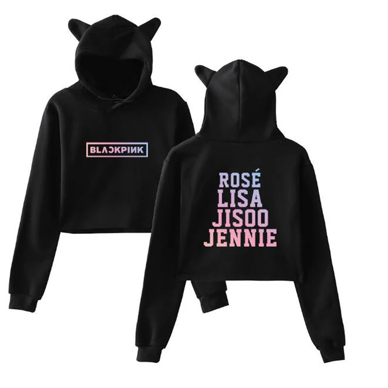 black pink hoodie