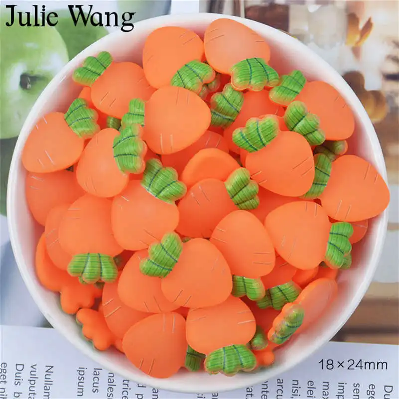Julie Wang 10 шт. фрукты из смолы Яблоко Вишня оранжевый банан амулеты слизи подвески ювелирные изделия аксессуары домашний чехол для телефона Декор - Окраска металла: Carrot