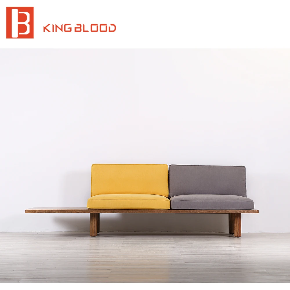 Low price modern nordic fabric home lobby wooden sofa set design
