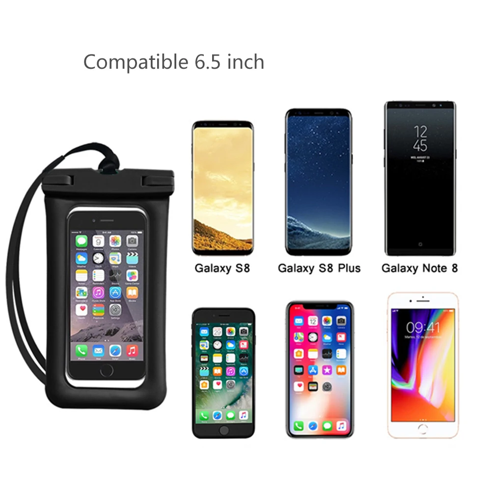 Floating Waterproof Bag Pouch Universal 6.5 inch Mobile Phone Bag Swimming Case Take photo Under water for iphone Samsung Huawei iphone 8 leather case