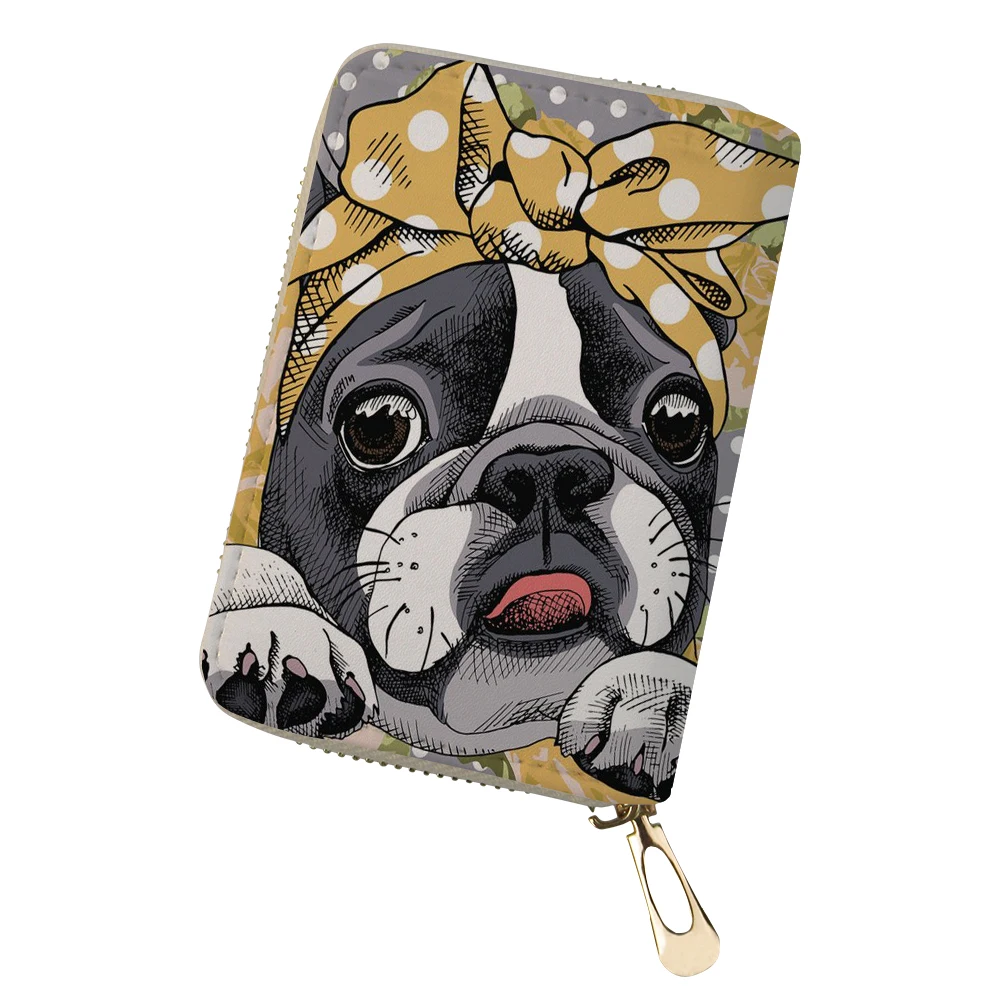 FORUDESIGNS, Женский кошелек Boston Terrier, бульдог, кредитная карта, маленький карман для монет, Дамский кошелек, держатели, клатч, сумки, индивидуальность - Цвет: YQ826Z5