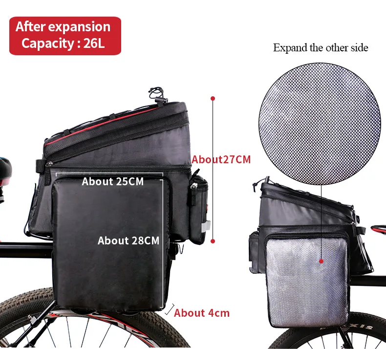 Discount 2017 New Cycling MTB Mountain Bicycle Bag Large Capacity Foldable Rainproof Bike Saddle Bag Reflective Trunk Pannier Backpack 7 Discount 2017 New Cycling MTB Mountain Bicycle Bag Large Capacity Foldable Rainproof Bike Saddle Bag Reflective Trunk Pannier Backpack 7