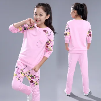 

Children Clothing Sets for Girls Spring Autumn Cotton Long Sleeve Sweatshirt+Pants 2PCS Kids Clothes Sport Suit 4 -13 Years