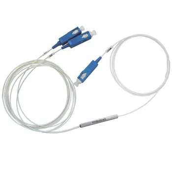 

40pcs 2 way Steel pipe mini type SC UPC connector 0.9mm fiber optic PLC splitter