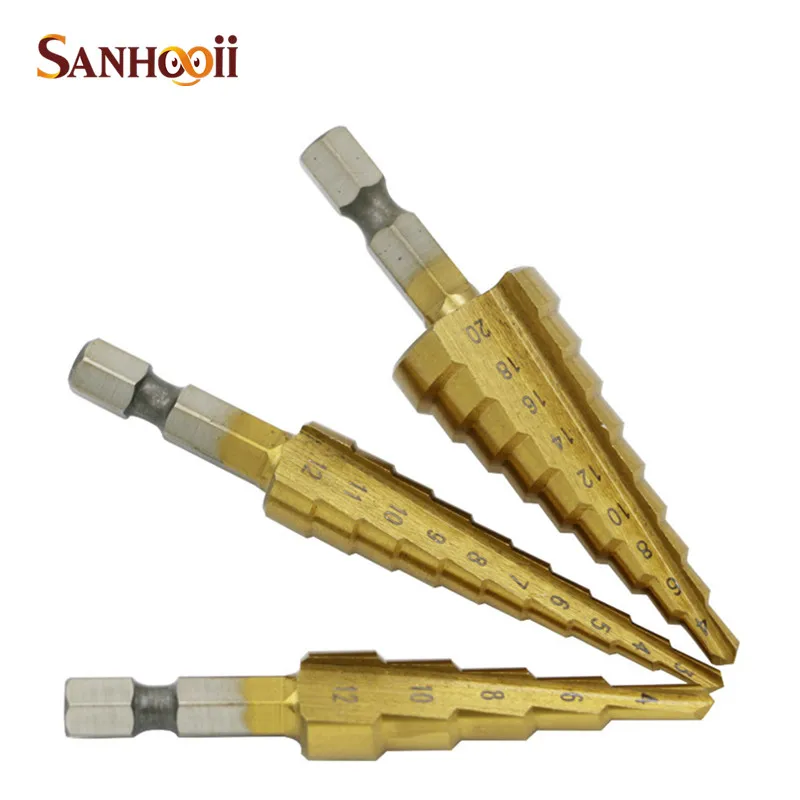 Titanium Plating Step Core Drill Bits 3 12mm 4 12mm 4 20mm HSS Power