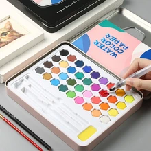 Ydnzc Аутентичные Высокое качество водонепроницаемого материала; Водонепроницаемая Цвет краски комплект железная коробка для хранения воды Цвет с кистью Портативный рисунок комплект, принадлежности для живописи подарок