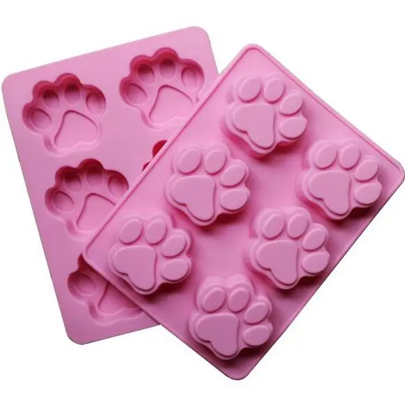 

1 Pcs Silicone Cake Molds Silicone Mold 6 Lattices Cat Footprint Handmade Soap Mold