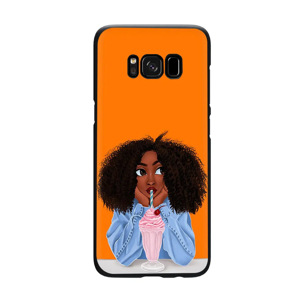 Африканский Красота девочка мягкий ТПУ чехол для телефона для Galaxy M10 M20 M30 S6 S7 край S8 S9 S10 S10e Plus Note 10 8 9 - Цвет: B2