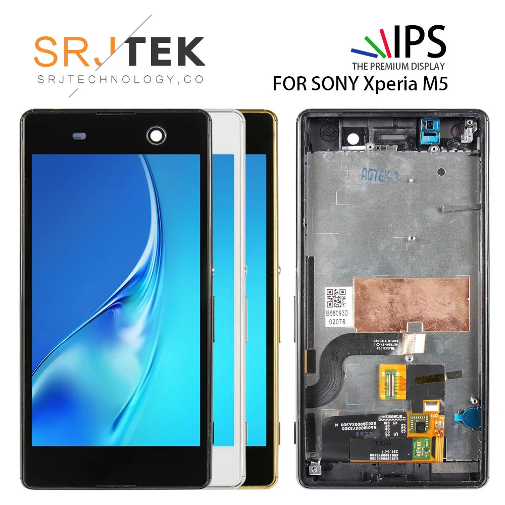 

SRJTEK 5.0" Display For SONY Xperia M5 LCD Touch Screen With Frame For SONY Xperia M5 Dual Display E5603 E5606 E5653 Assembly