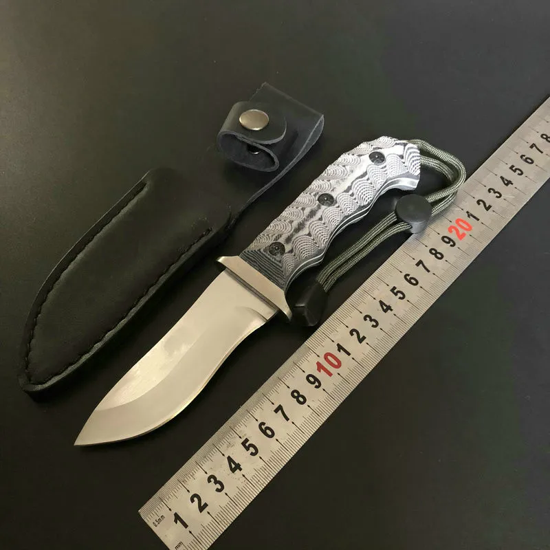 

High Quality 58-60HRC 440 blade Steel head+G10 handle fixed knife outdoor camping survival tool tactical utility hunting knives